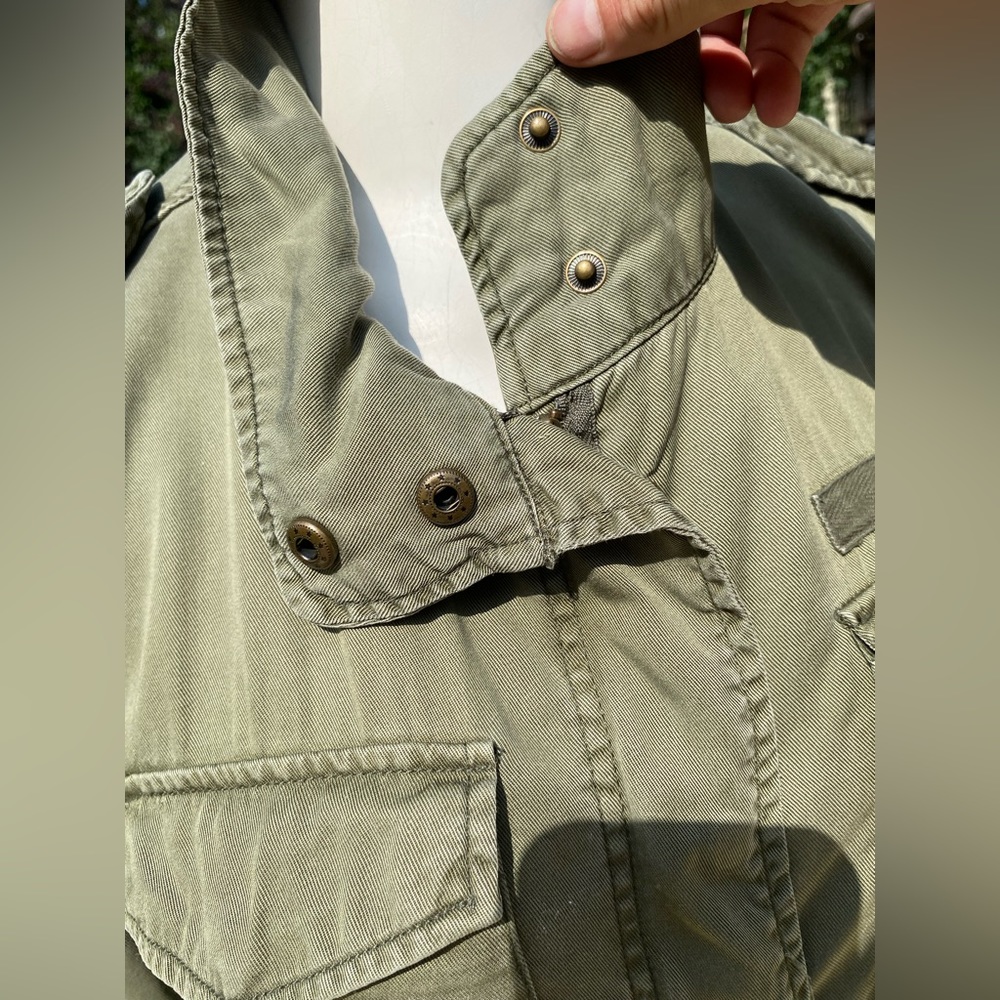 Buffalo Women’s Large Green Stand Up Collar Military Style Jacket - Picture 2 of 5